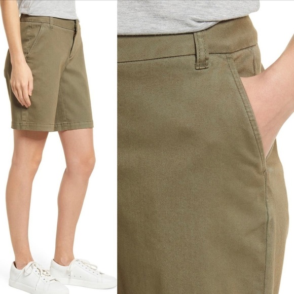 CASLON 9” STRETCH COTTON TWILL GRAY SHORTS NEW - Picture 2 of 4